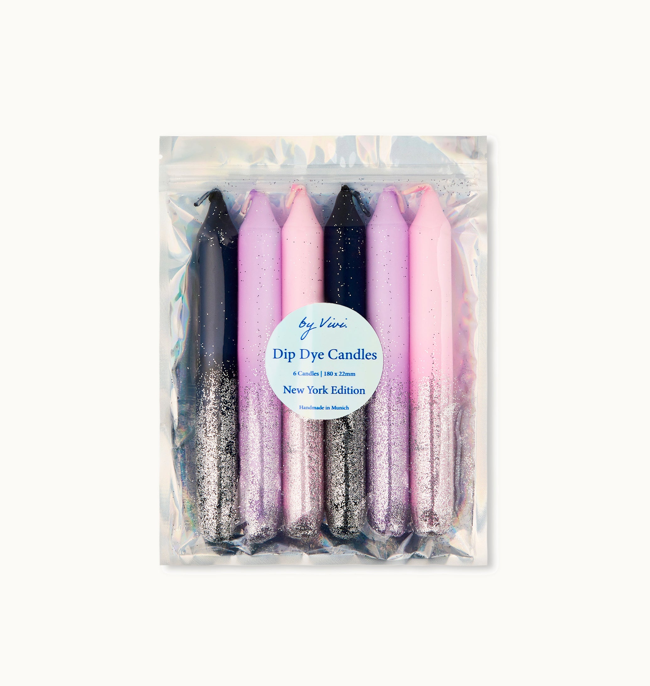 Dip Dye Kerzen Set: Glitter New York Edition
