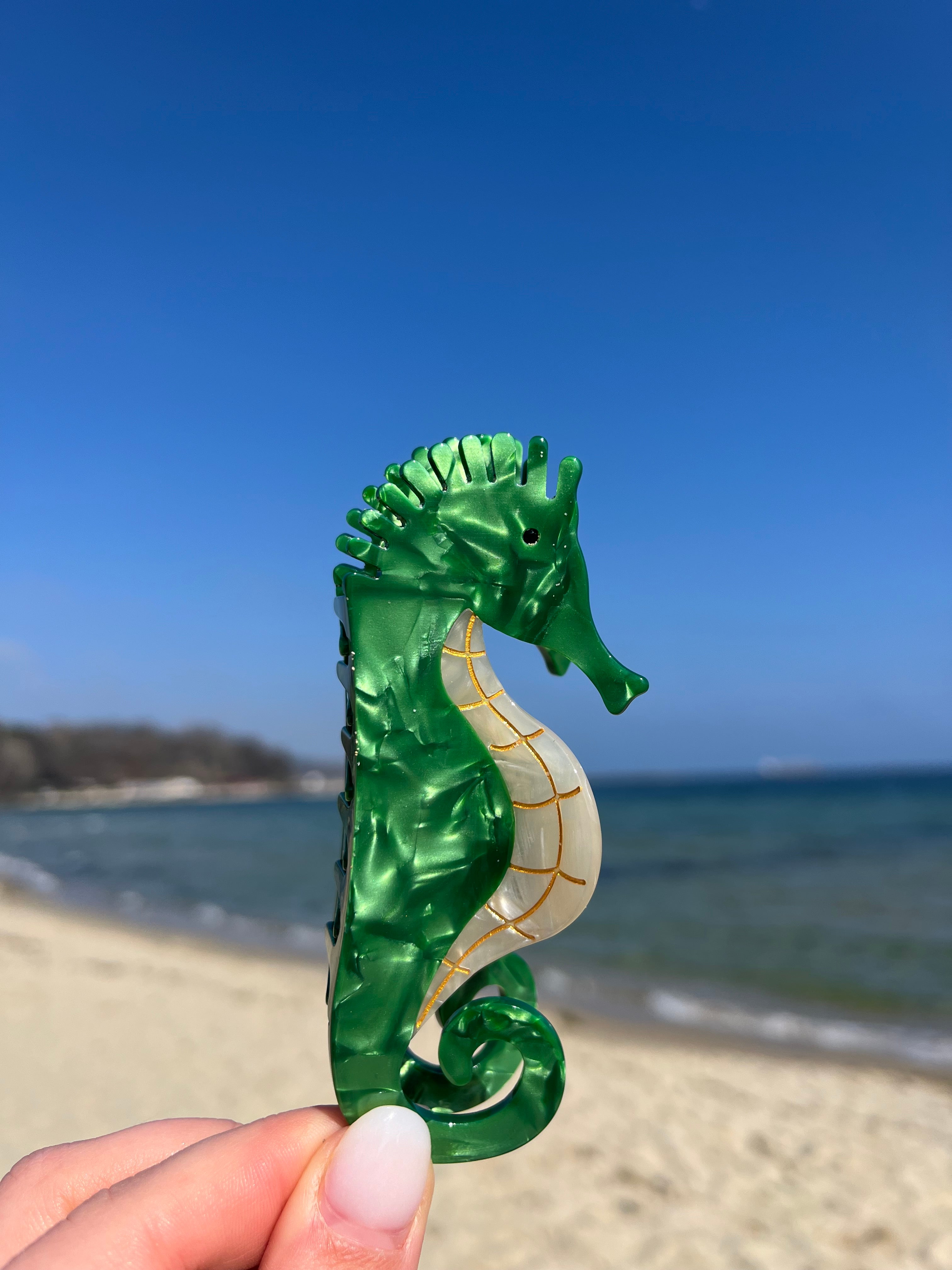 Haarklammer Seahorse Green