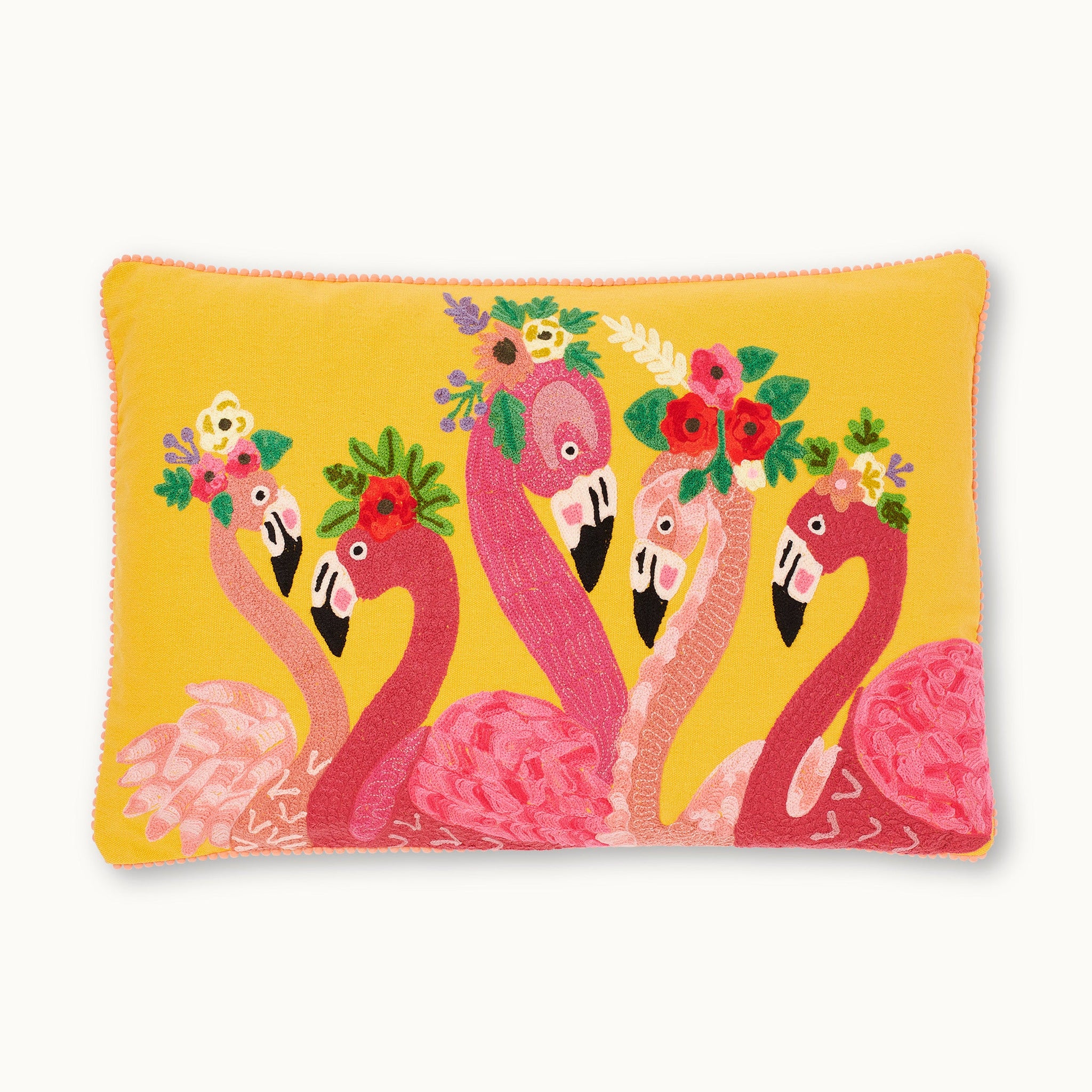 Kissen mit Füllung Flamingo Yellow