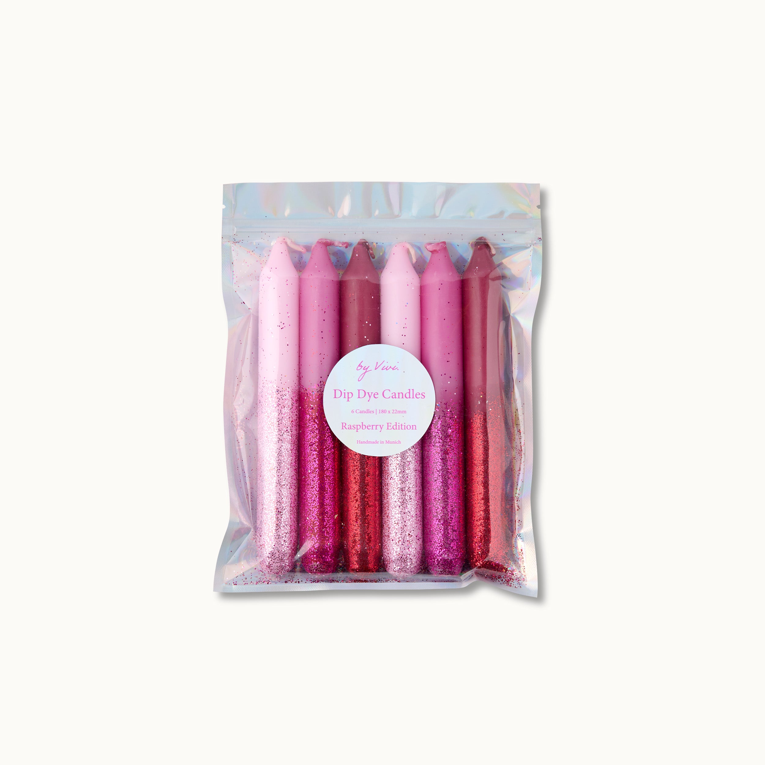 Dip Dye Kerzen im Set: Glitter Raspberry Edition